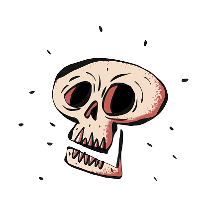 Human skull color illustration