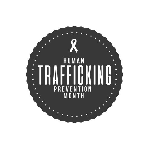 human trafficking prevention month label - slavery clipart stock illustrati...