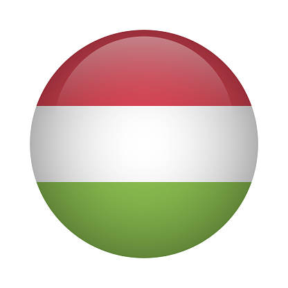 Icona Della Bandiera Rotonda Ungherese Ungheria - Immagini vettoriali stock  e altre immagini di Badge - iStock