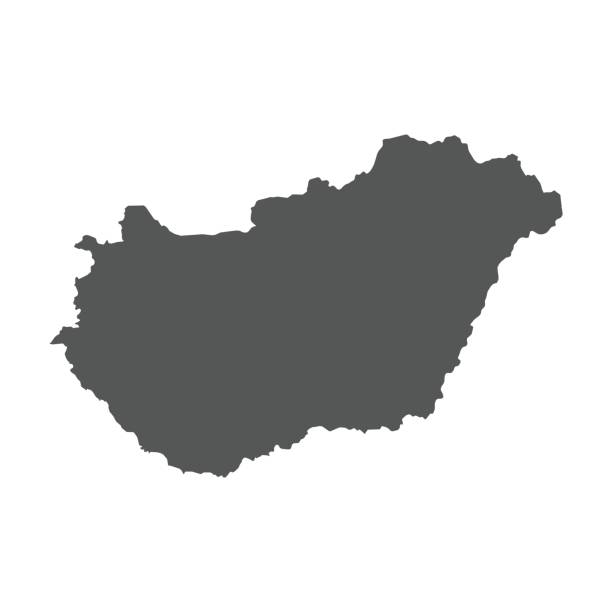 Hungary vector map. Hungary vector map. Black icon on white background. hungary stock illustrations