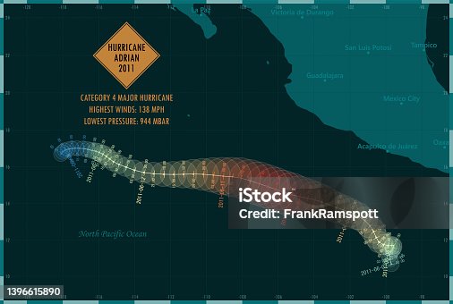 istock Hurricane Adrian 2011 Track Eastern Pacific Ocean Infographic 1396615890