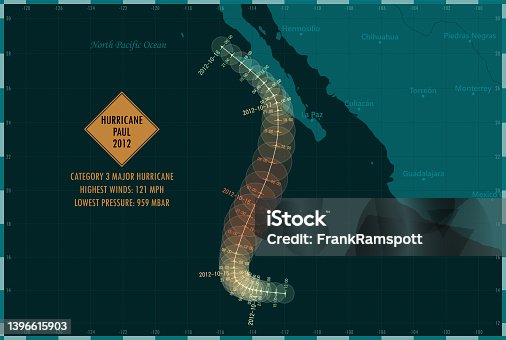 istock Hurricane Paul 2012 Track Eastern Pacific Ocean Infographic 1396615903