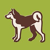istock Husky Dog Icon 1328210157