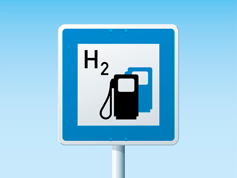 Hydrogen Station German Road Sign