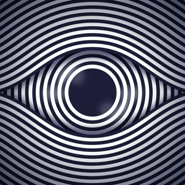 Hypnosis Eye Hypnosis eye design line drawing design element. eye patterns stock illustrations