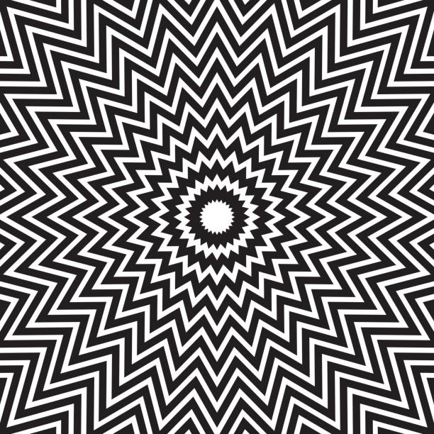 Hypnotic Concentric Abstract Lines Vector Illustration of a Black and white Hypnotic Concentric Abstract Lines earthquake illustrations stock illustrations