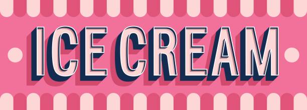 Ice Cream banner Ice Cream banner typographic design. Vector illustration. ice cream stock illustrations