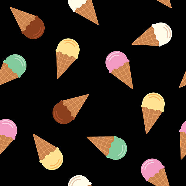 eiscremewaffel muster aromen - ice cream fancy stock-grafiken, -clipart, -cartoons und -symbole