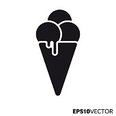 istock Ice cream cone vector glyph icon 1158216529