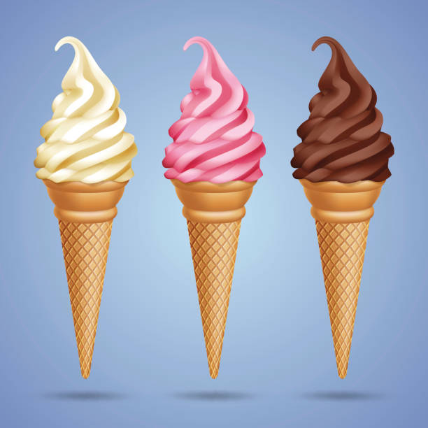 ilustrações de stock, clip art, desenhos animados e ícones de ice cream cones - strawberry ice cream