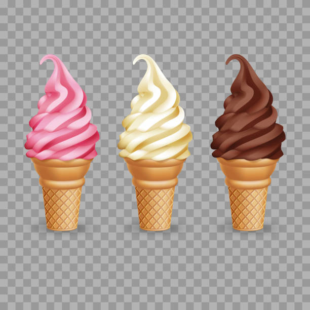 ilustrações de stock, clip art, desenhos animados e ícones de ice cream cones - strawberry ice cream