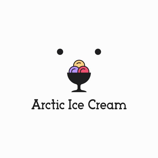 Ice cream design. Arctic icecream polar bear concept on white background Ice cream design. Arctic icecream polar bear concept on white background 8 eps bowl of ice cream stock illustrations