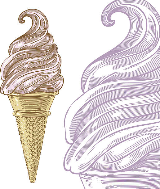 ilustrações de stock, clip art, desenhos animados e ícones de gelado em estilo vintage gravado - strawberry ice cream