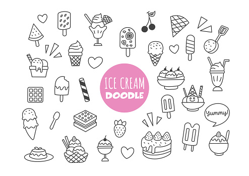 ice cream kawaii doodle