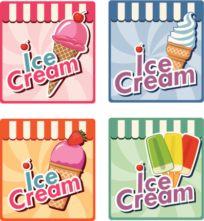 ice cream label set