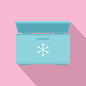 Ice cream refrigerator icon. Flat illustration of ice cream refrigerator vector icon for web design