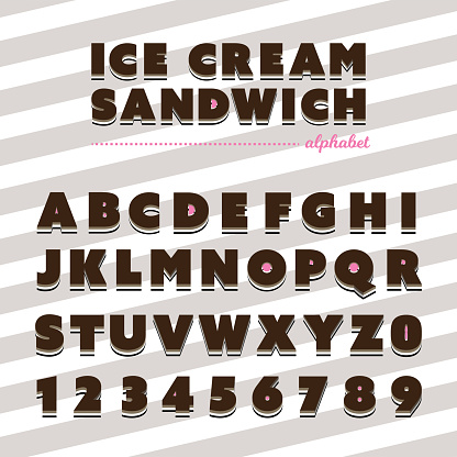 Ice Cream Sandwich Alphabet - Yummy Typography
