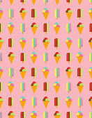 Ice Cream Seamless Vector Pattern