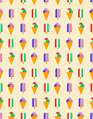 Ice Cream Seamless Vector Pattern