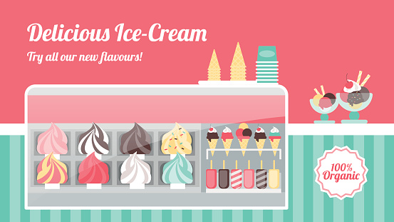 Ice cream shop banner