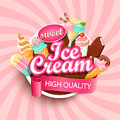 istock Ice cream shop label or emblem. 949072808