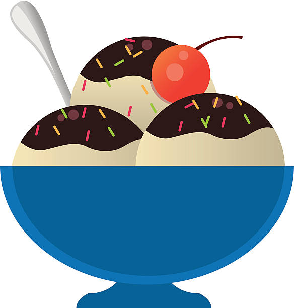 Ice Cream Ice Cream Sundae bowl of ice cream stock illustrations