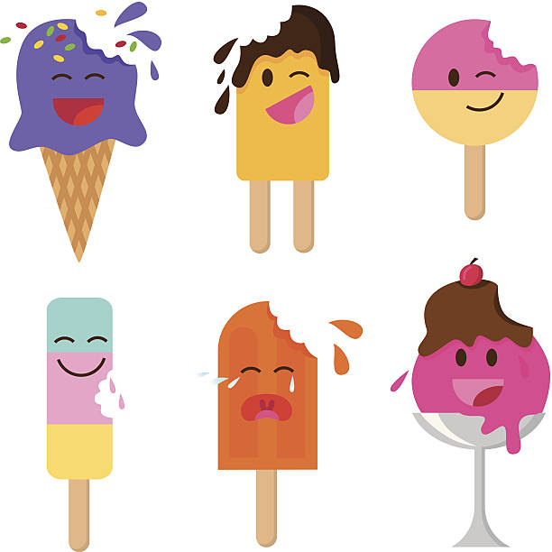 ice creams vector art illustration