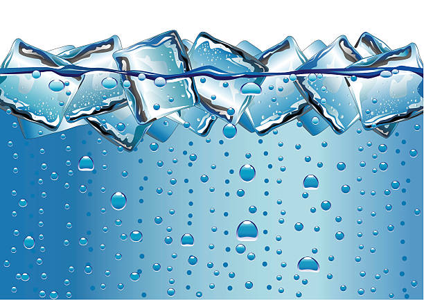 Ice Cubes and Bubbles Ice Cubes floating in Aerated Water. Art on Editable layers. Download includes a large high res jpeg. cold drink stock illustrations