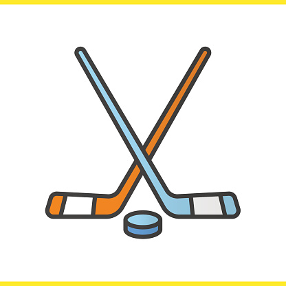 Ice hockey equipment icon