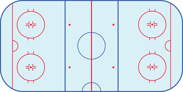 Ice hockey rink field playing infographics, flat, app