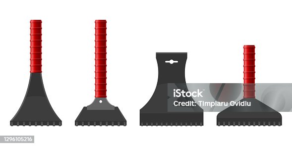 istock Ice scraper for cleaning the car vector illustration 1296105216