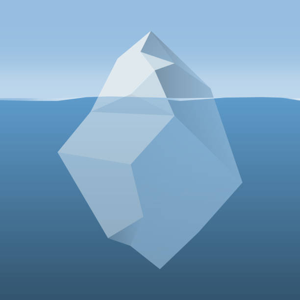 stockillustraties, clipart, cartoons en iconen met iceberg in zeewater - ijsberg