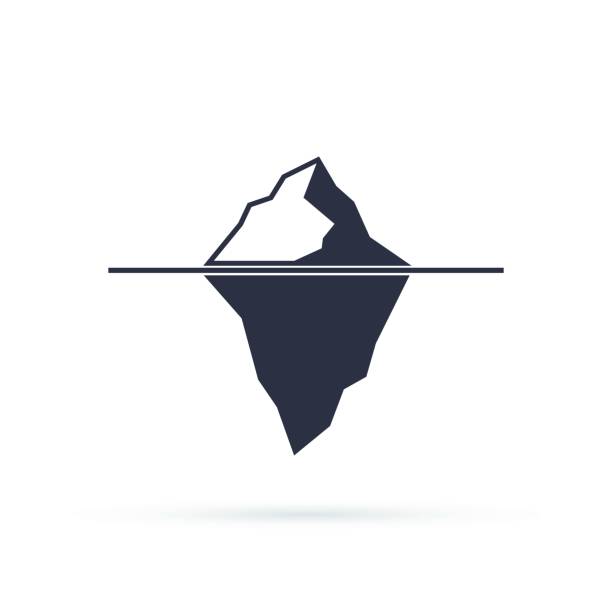 stockillustraties, clipart, cartoons en iconen met ijsberg vector eps-pictogram geïsoleerd op witte achtergrond - ijsberg