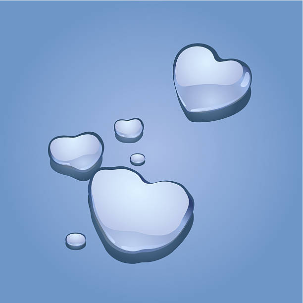 Iced Melting Hearts vector art illustration