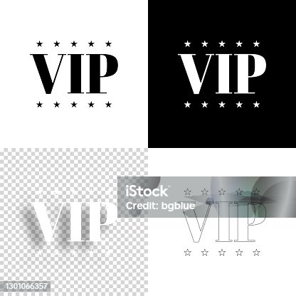 istock VIP. Icon for design. Blank, white and black backgrounds - Line icon 1301066357