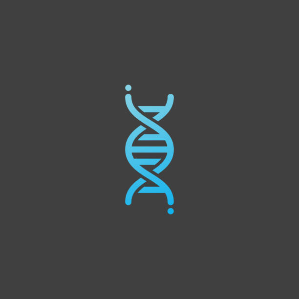 DNA icon, genetic sign Isolated on black background, vector illustration dna icons stock illustrations