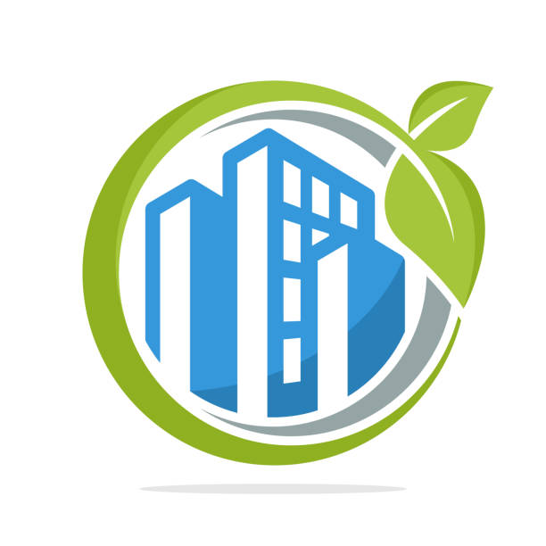 stockillustraties, clipart, cartoons en iconen met afbeelding van het pictogram met het concept van het beheer van groene steden - duurzaam bouwen