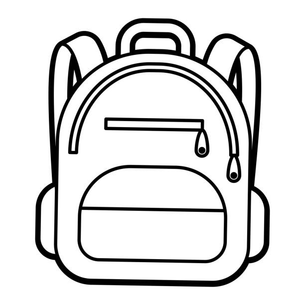 stockillustraties, clipart, cartoons en iconen met pictogram geïsoleerd op witte achtergrond - backpack