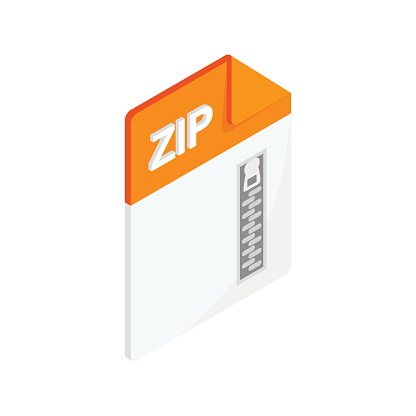 ZIP icon, isometric 3d style