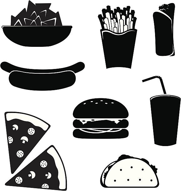 icon-фаст-фуд - pics of the sloppy joes stock illustrations.