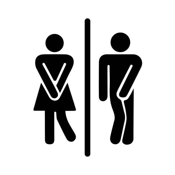 männliche und weibliche wc symbol - bathroom stock-grafiken, -clipart, -cartoons und -symbole