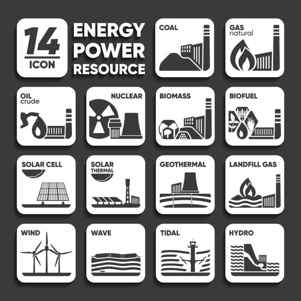 14-symbol von energie - icon renewable solar thermal energy stock-grafiken, -clipart, -cartoons und -symbole