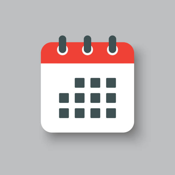 Icon page calendar - schedule, deadline, date, app Icon page calendar schedule. Agenda app, business deadline, date page icon. Reminder, schedule line simple sign. Organizer concept. calendar stock illustrations