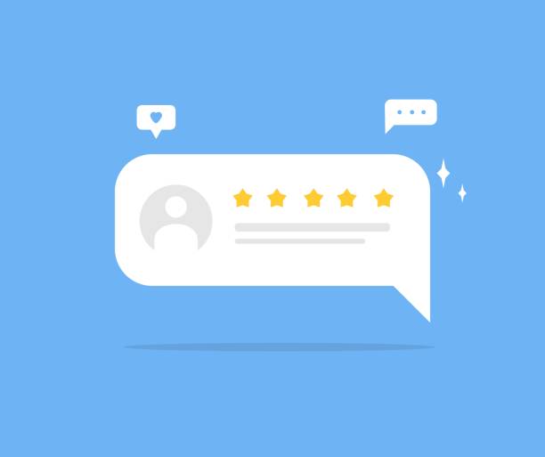 icon review design about simple icon review discussion stock illustrations