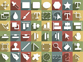 Large and detailed icon set of design tools