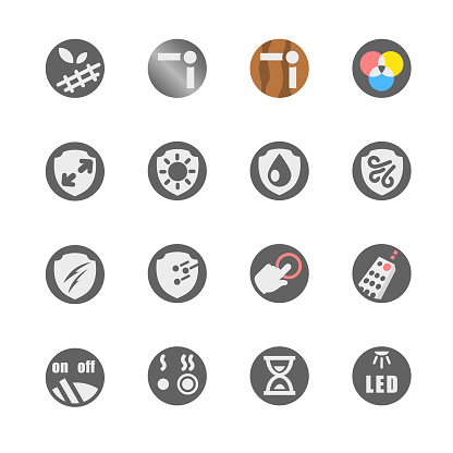 Icon set of furniture and equipment features