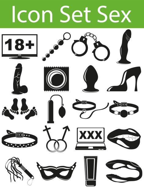 illustrations, cliparts, dessins animés et icônes de icon set sexe - gode