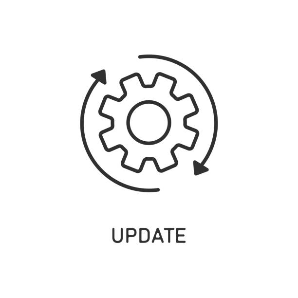 Icon update system. Weheel arrow. Process updating. vector art illustration