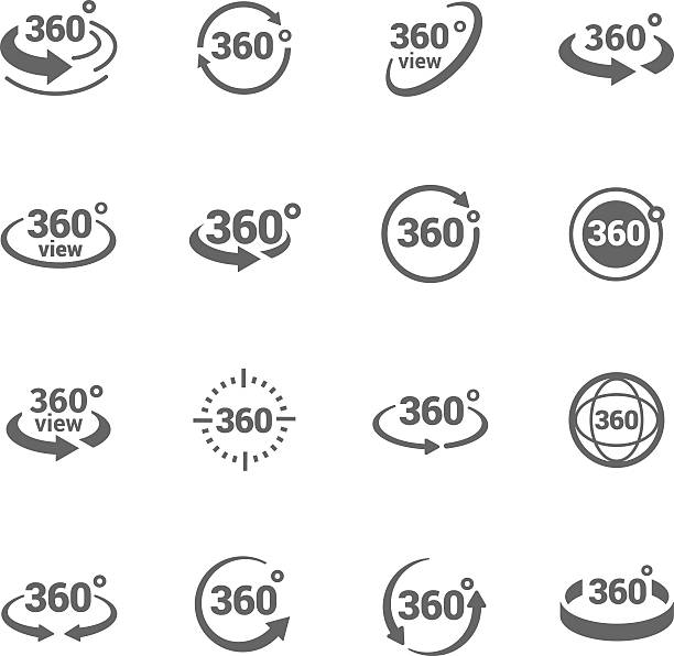 Icons 360 Degree View Simple Set of 360 Degree View Related Vector Icons for Your Design. panoramic stock illustrations