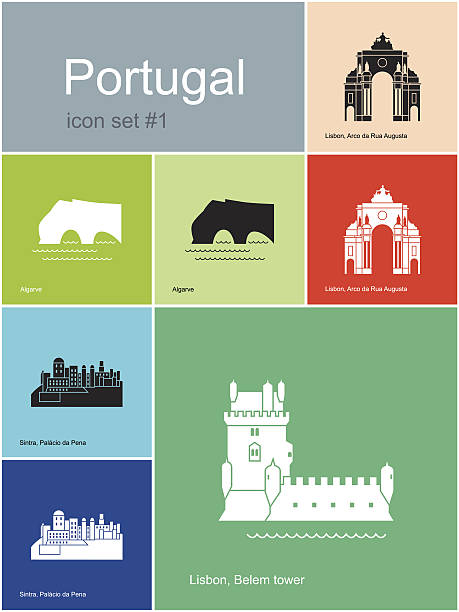 ilustrações de stock, clip art, desenhos animados e ícones de ícones de portugal - algarve